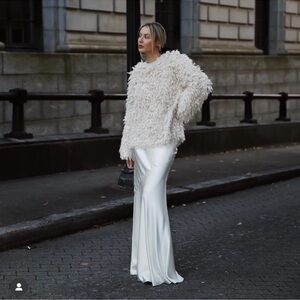 NWT ZARA FRINGED KNIT SWEATER SIZE XS/S